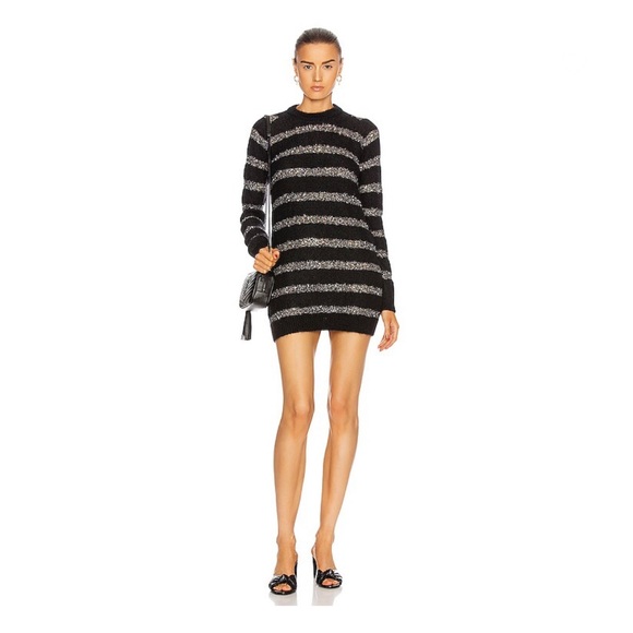 Saint Laurent 2020 Sequin Striped Mini Dress - Picture 1 of 6